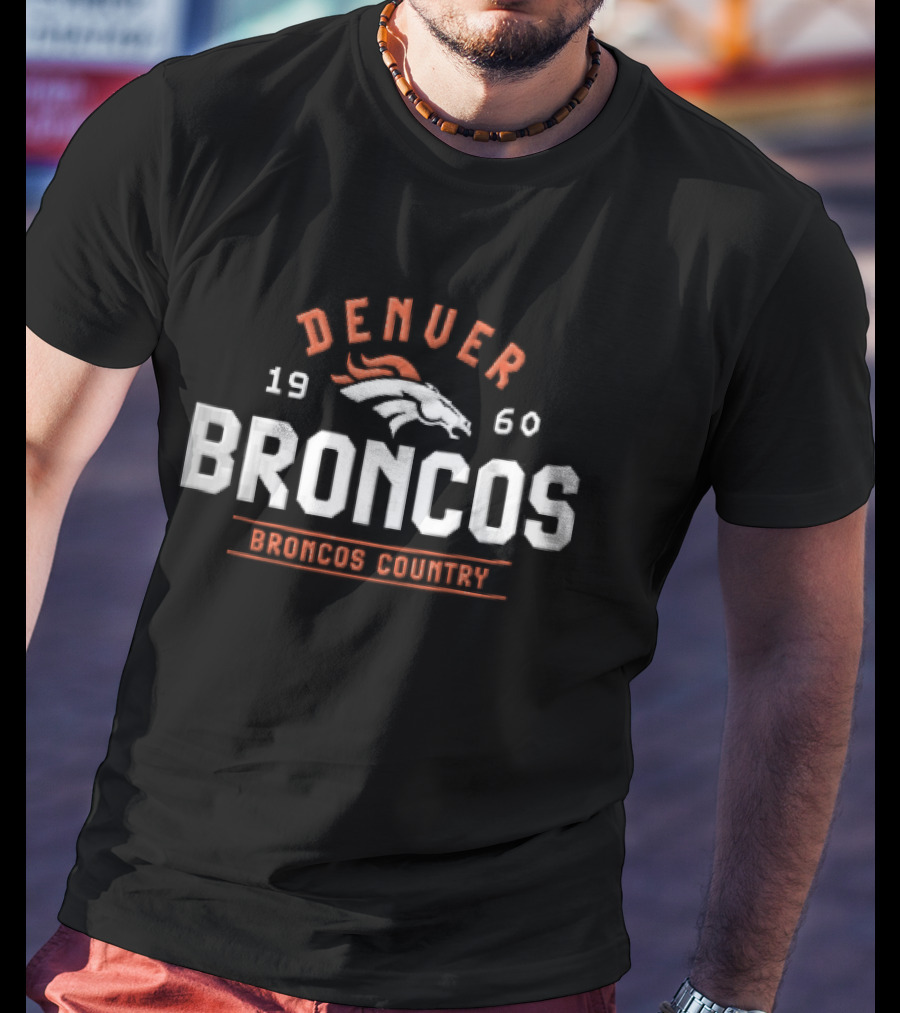 Denver Broncos 1960 White Horse Head Broncos Country T-Shirt