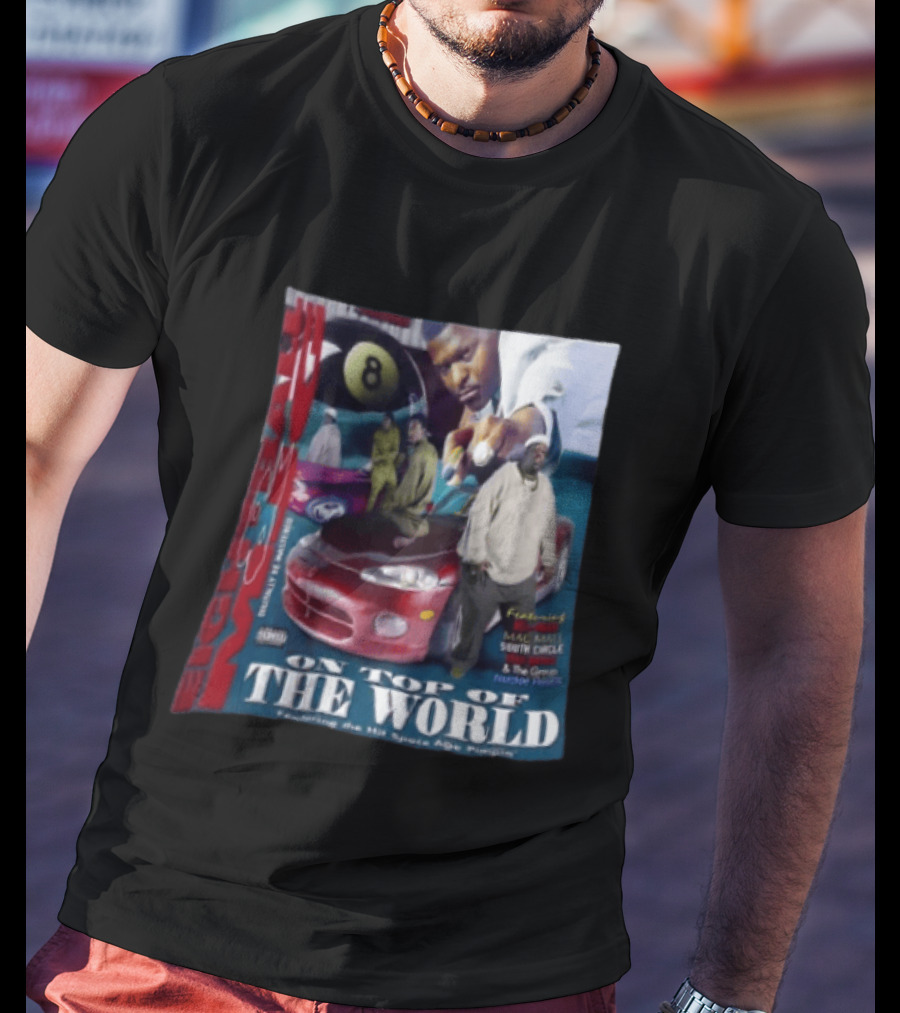 8 Ball On Top Of The World Featuring Mac Mall South Circle Space Age Pimpin Album T-Shirt