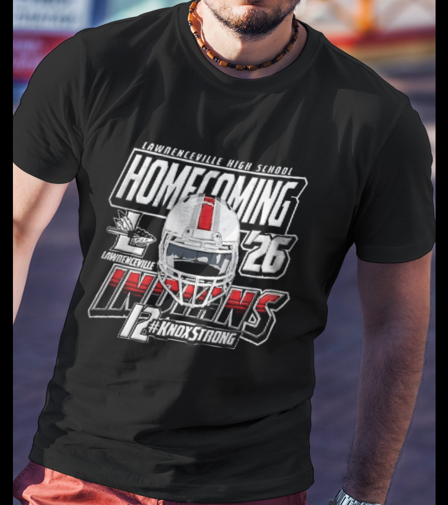 Lawrenceville Indians Knox Strong 12 Homecoming 26 Football Helmet T-Shirt