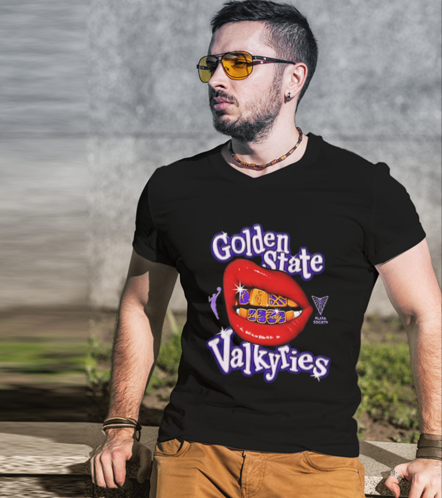 Golden State Valkyries The Bay Playa Society Lip T-Shirt