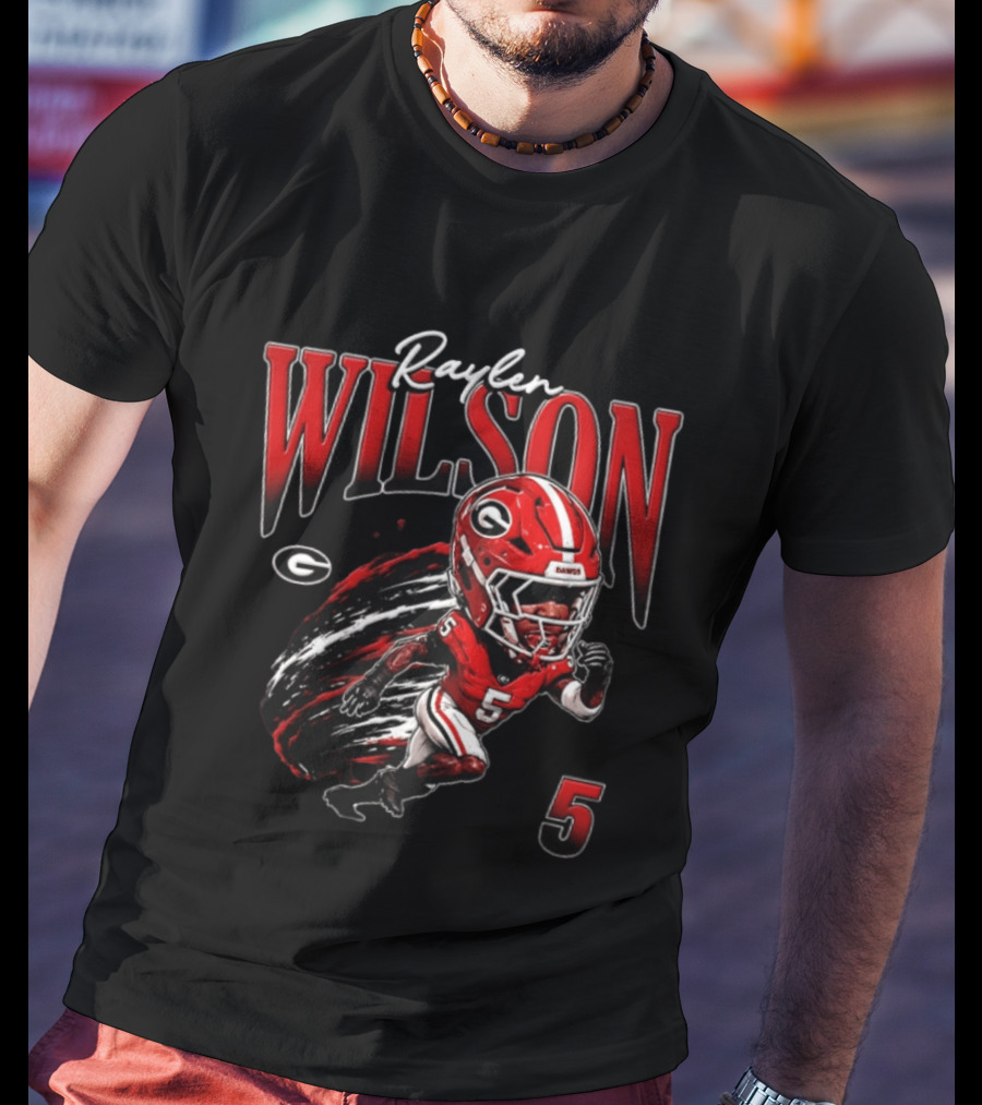 Raylen Wilson Georgia Bulldogs NCAA Football Caricature Fan Gear T-Shirt