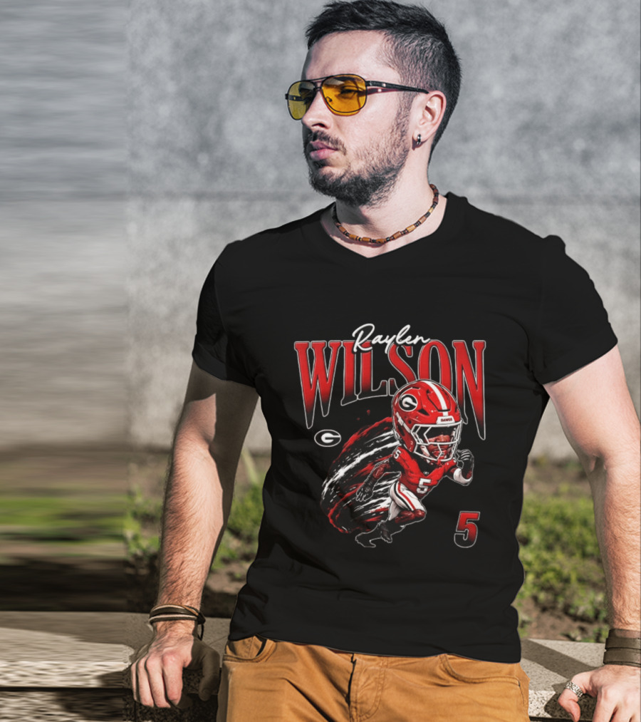 Raylen Wilson Georgia Bulldogs NCAA Football Caricature Fan Gear T-Shirt