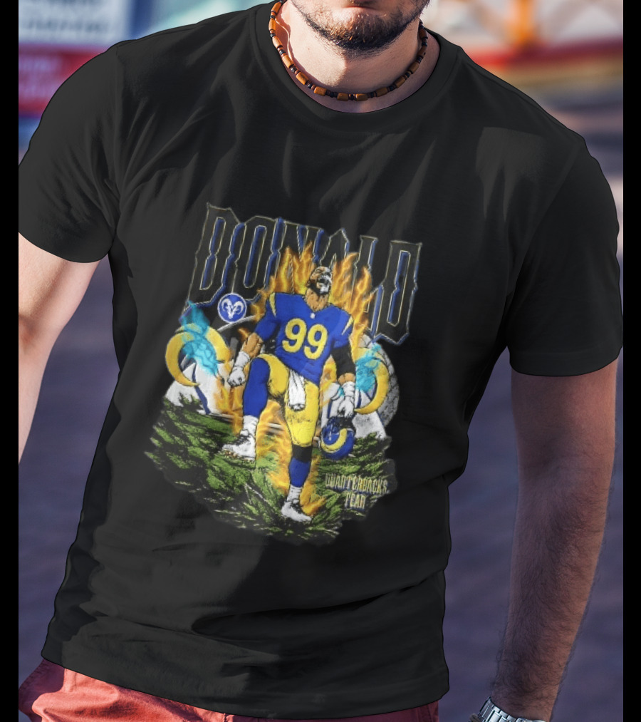 Los Angeles Rams Donald Fiery Aura Number 99 Quarterbacks Fear T-Shirt