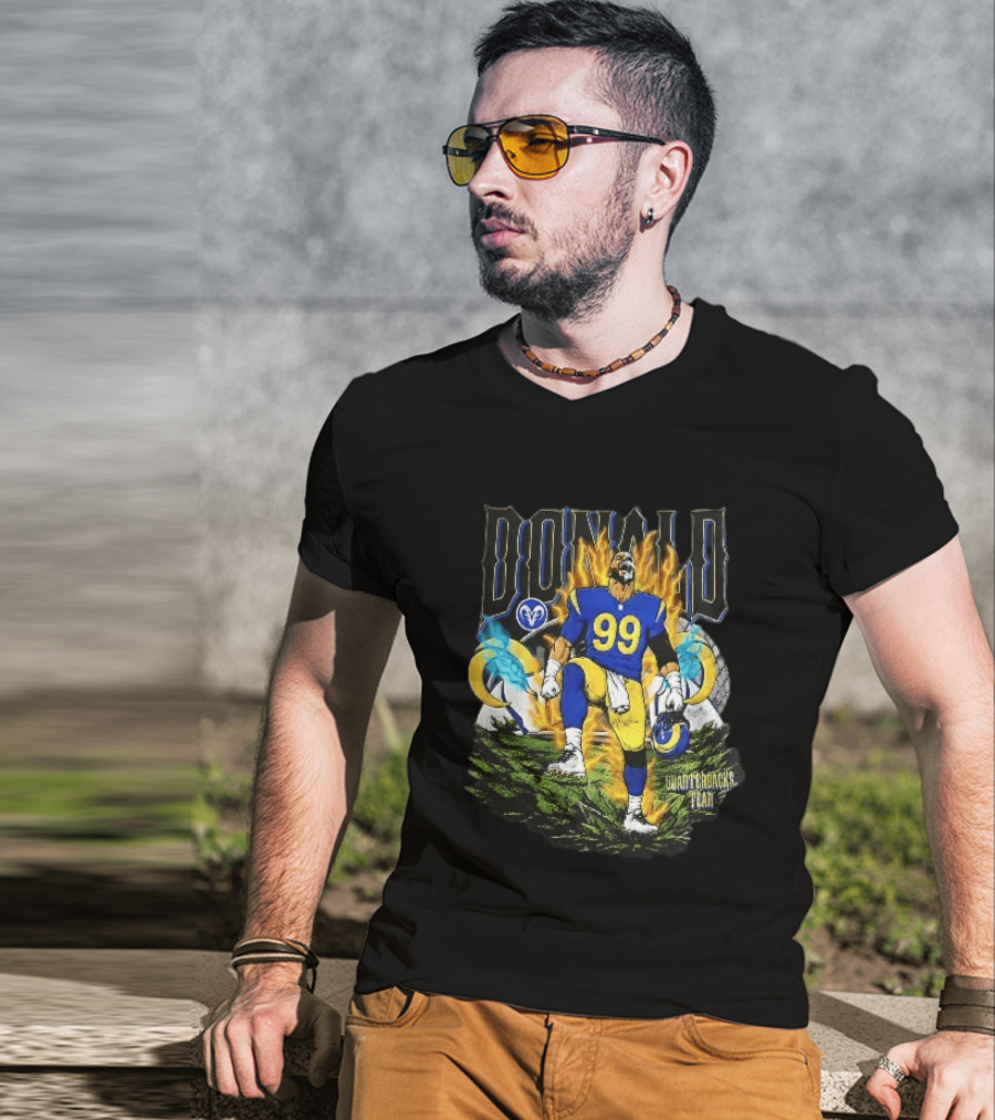 Los Angeles Rams Donald Fiery Aura Number 99 Quarterbacks Fear T-Shirt