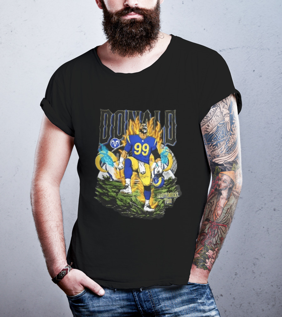 Los Angeles Rams Donald Fiery Aura Number 99 Quarterbacks Fear T-Shirt