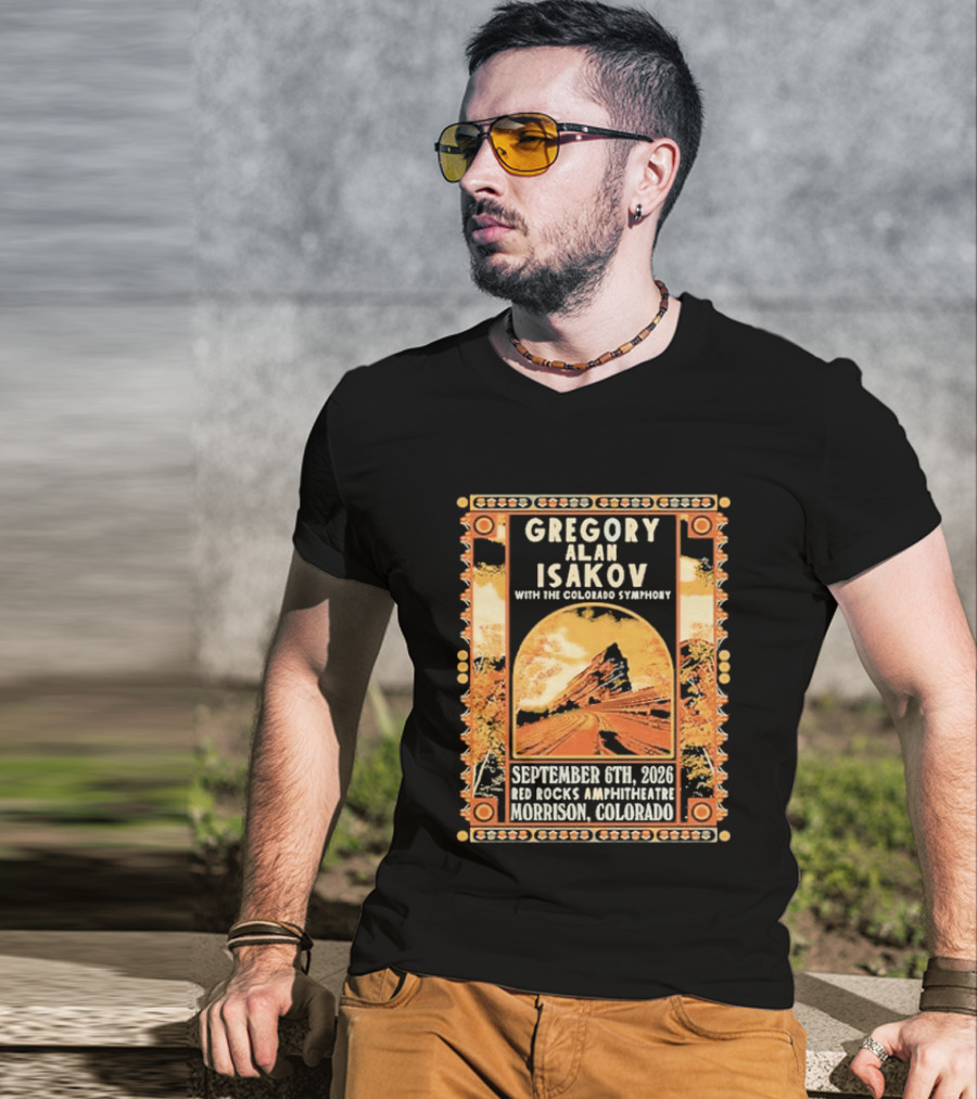 Gregory Alan Isakov With The Colorado Symphony Red Rocks Amphitheatre September 6th 2026 Morrison Colorado T-Shirt