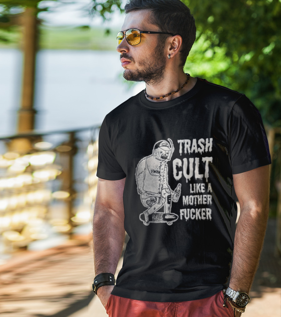 Trash Cult Like A Mother Fucker Skater With Spiked Bat T-Shirt