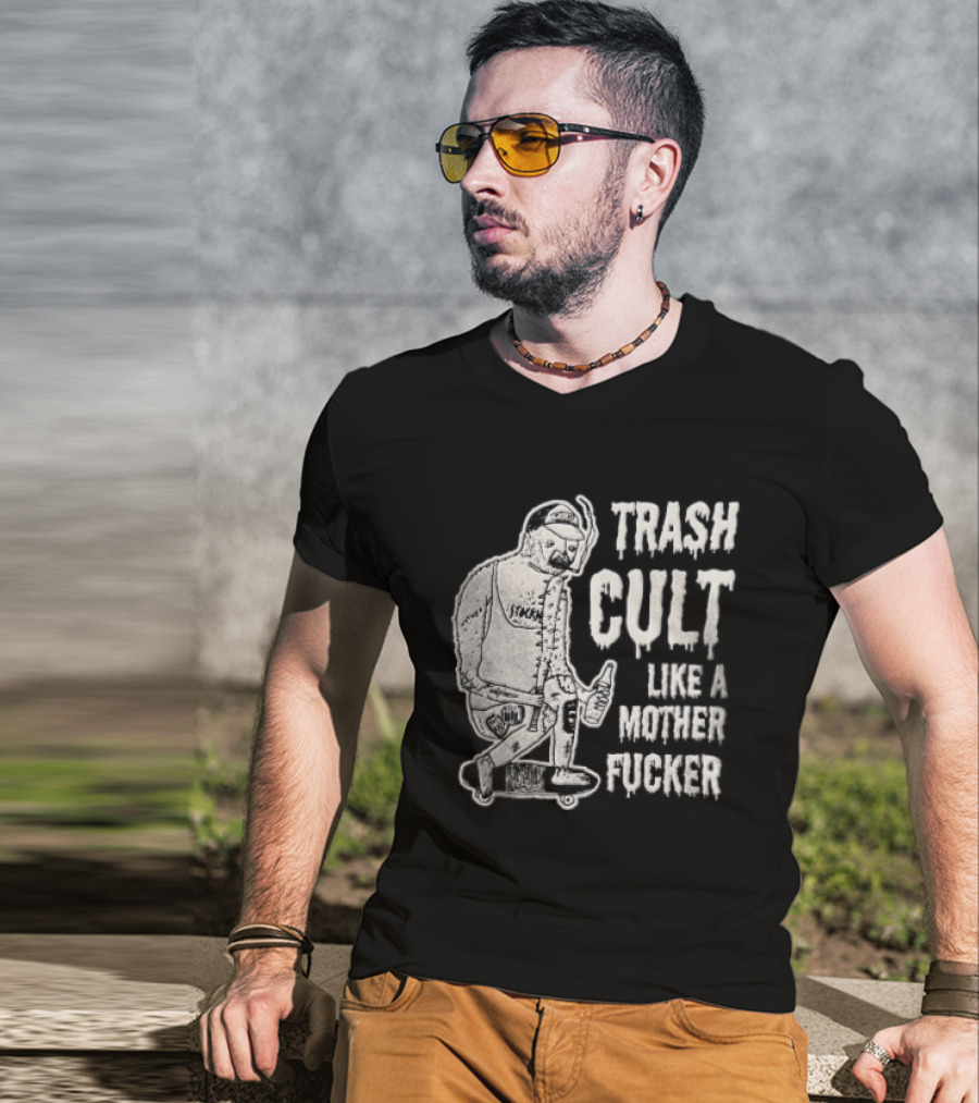Trash Cult Like A Mother Fucker Skater With Spiked Bat T-Shirt