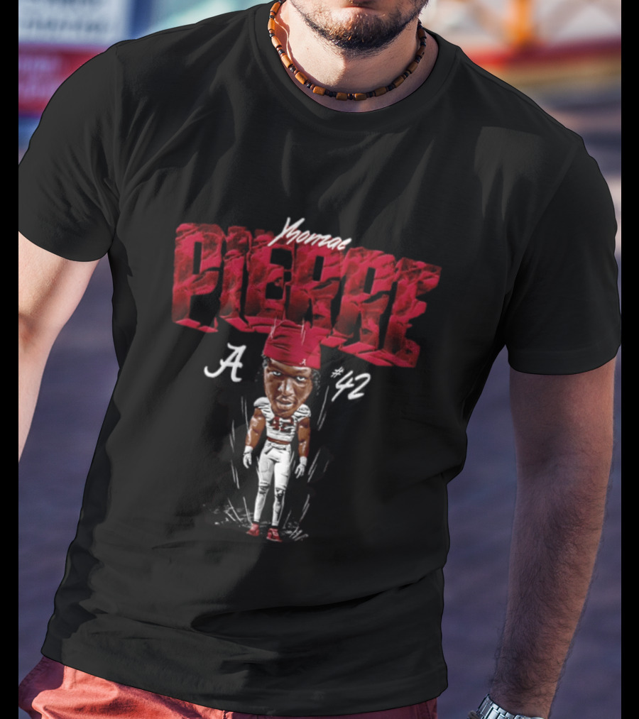 Yhonzae Pierre Alabama Crimson Tide #42 Football Player T-Shirt