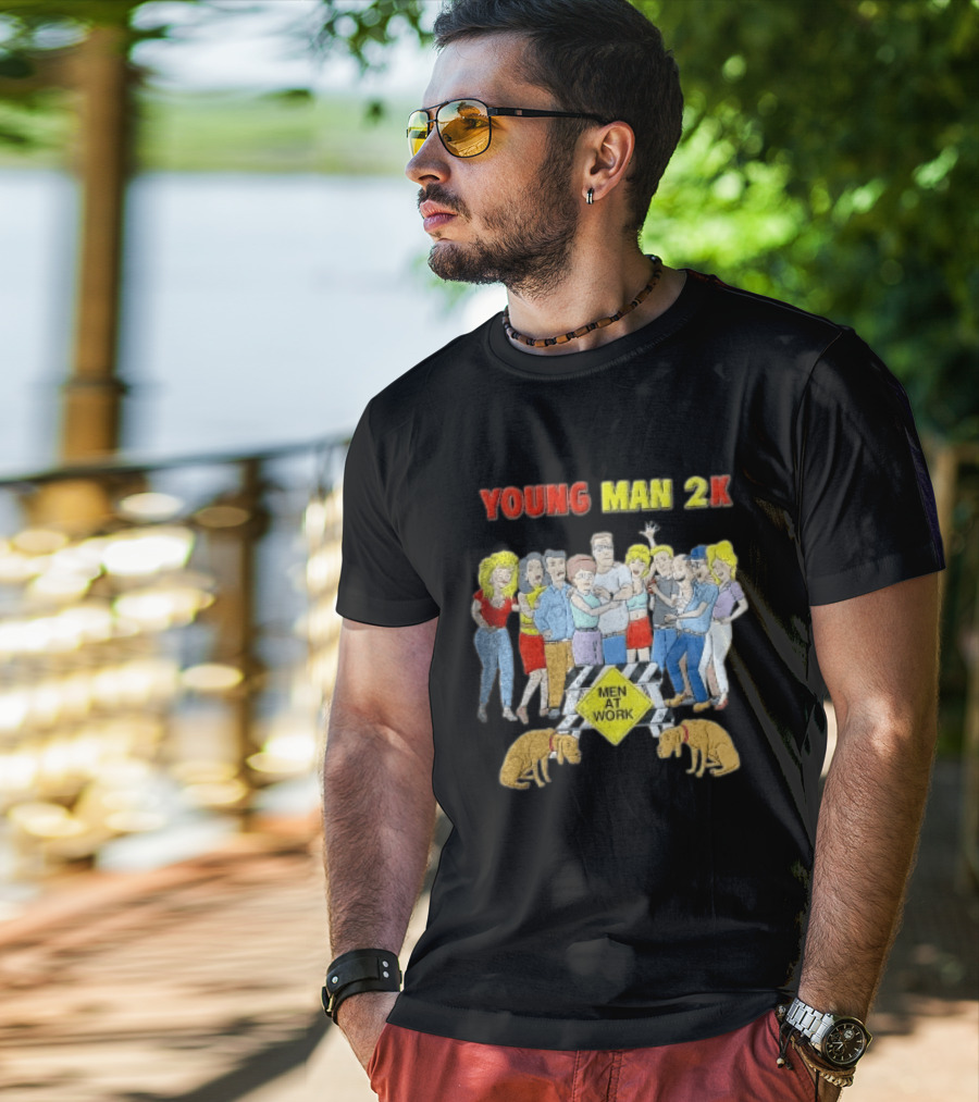 Young Man 2k Men At Work King Of The Hill Characters Crew T-Shirt