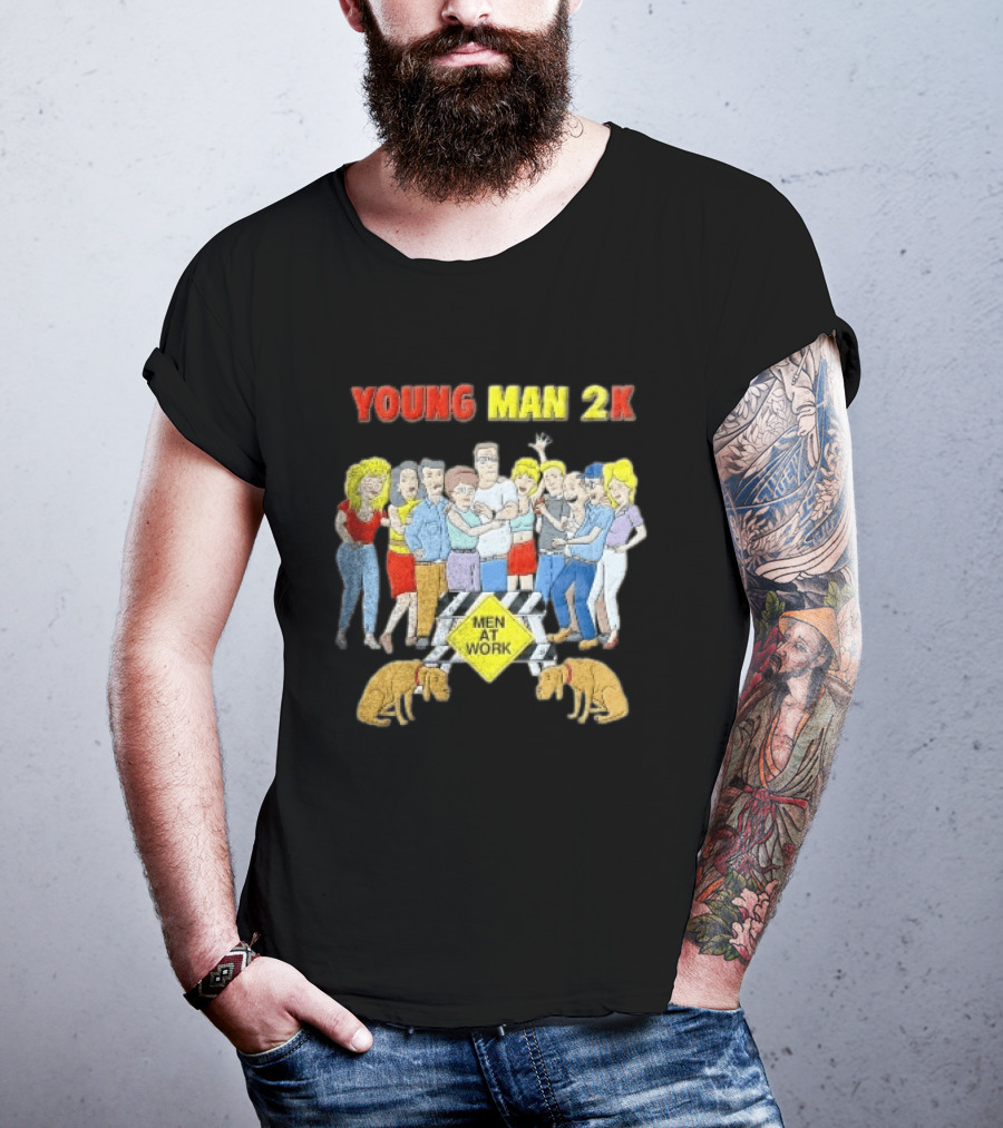 Young Man 2k Men At Work King Of The Hill Characters Crew T-Shirt