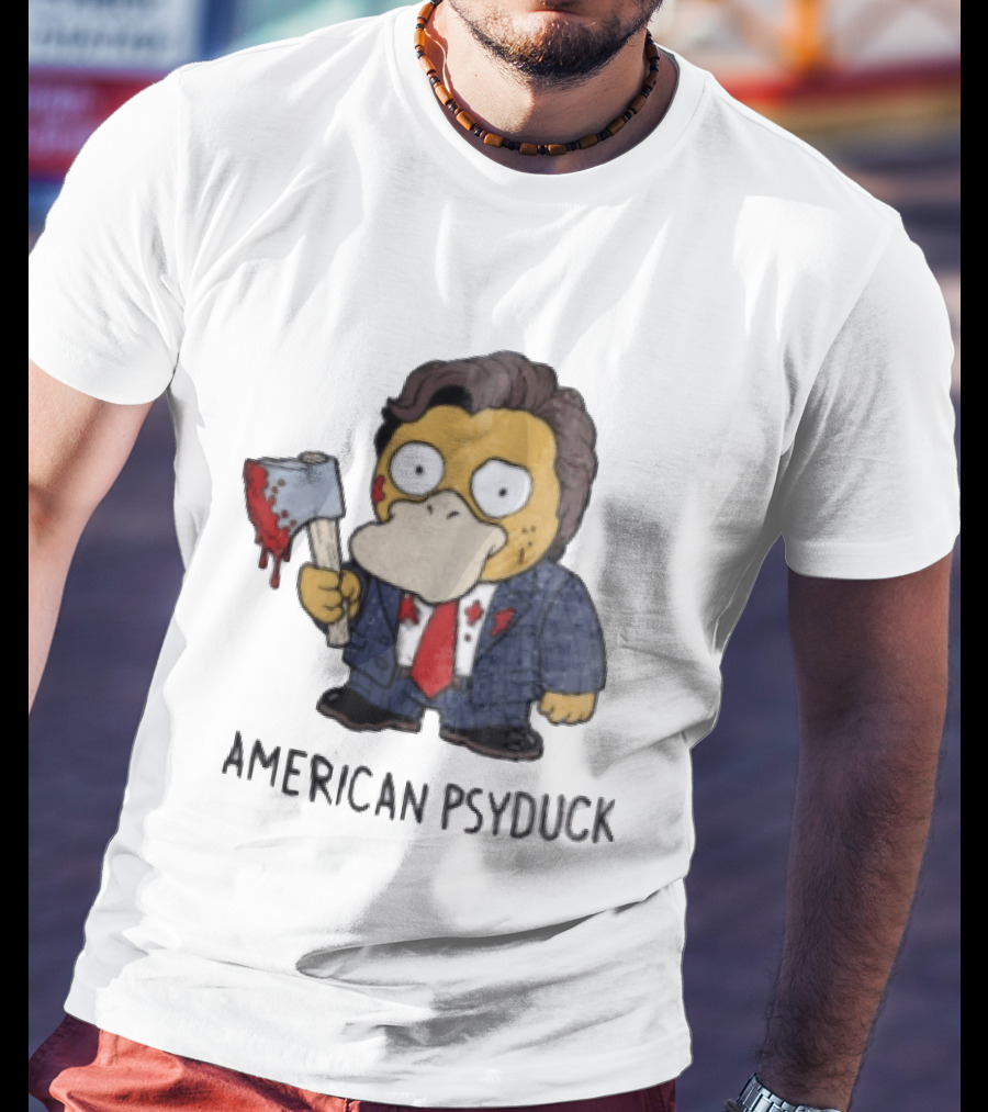 American Psyduck Pokemon Meets Patrick Bateman American Psycho Humor T-Shirt