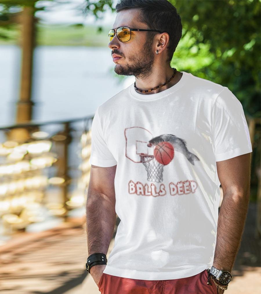 Basketball Hoop Fish Dunk Balls Deep T-Shirt