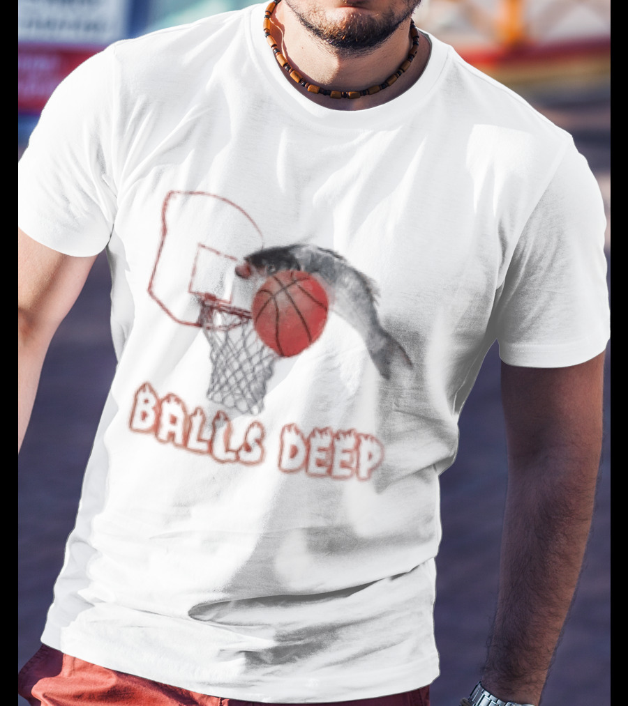 Basketball Hoop Fish Dunk Balls Deep T-Shirt