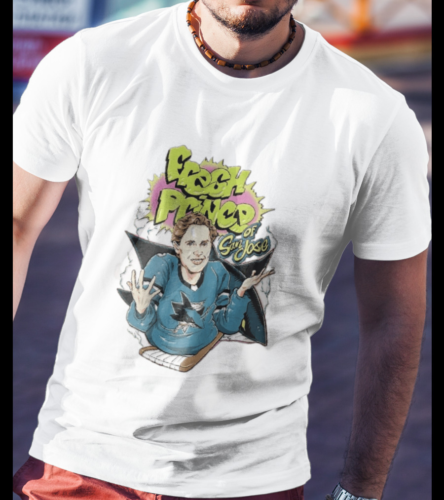 San Jose Sharks NHL Fresh Prince Cartoon Caricature Teal Hockey Jersey T-Shirt
