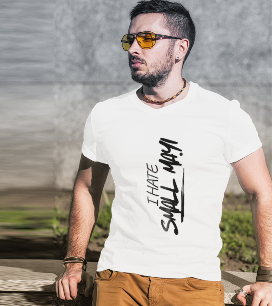 I Hate Small Talk Black Brush Lettering Handwritten Script T-Shirt