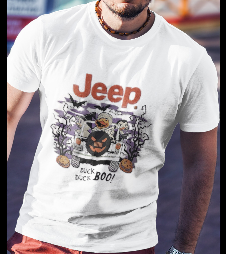 Jeep Boo Crew Duck Duck Boo Halloween Pumpkins T-Shirt