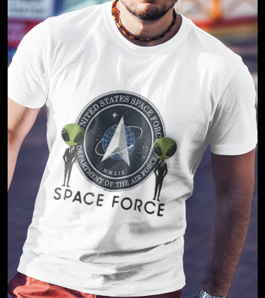 United States Space Force Department Of The Air MMXIX Green Aliens Suits T-Shirt