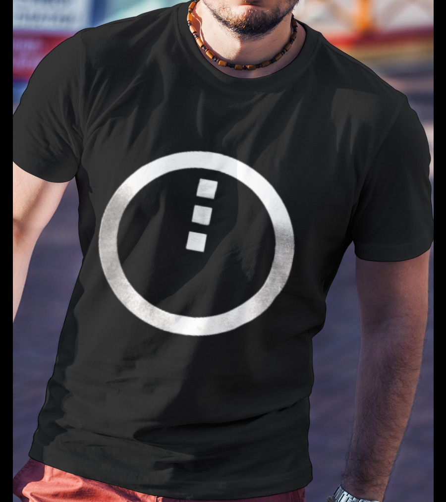 Circle Enclosing Three Vertical Stacked Squares T-Shirt