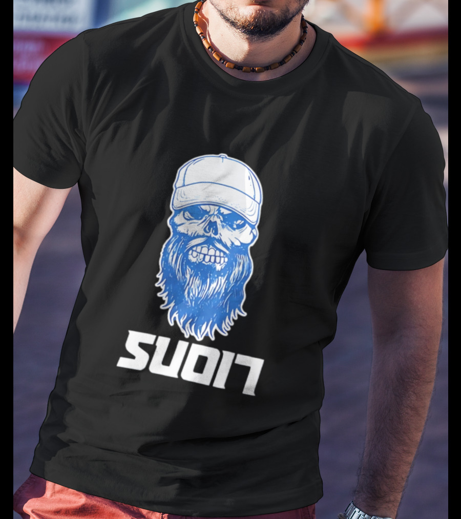 Luke Combs Skull Cap Beard Detroit Lions SUD17 T-Shirt