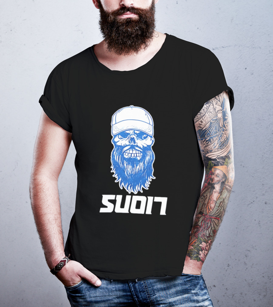 Luke Combs Skull Cap Beard Detroit Lions SUD17 T-Shirt