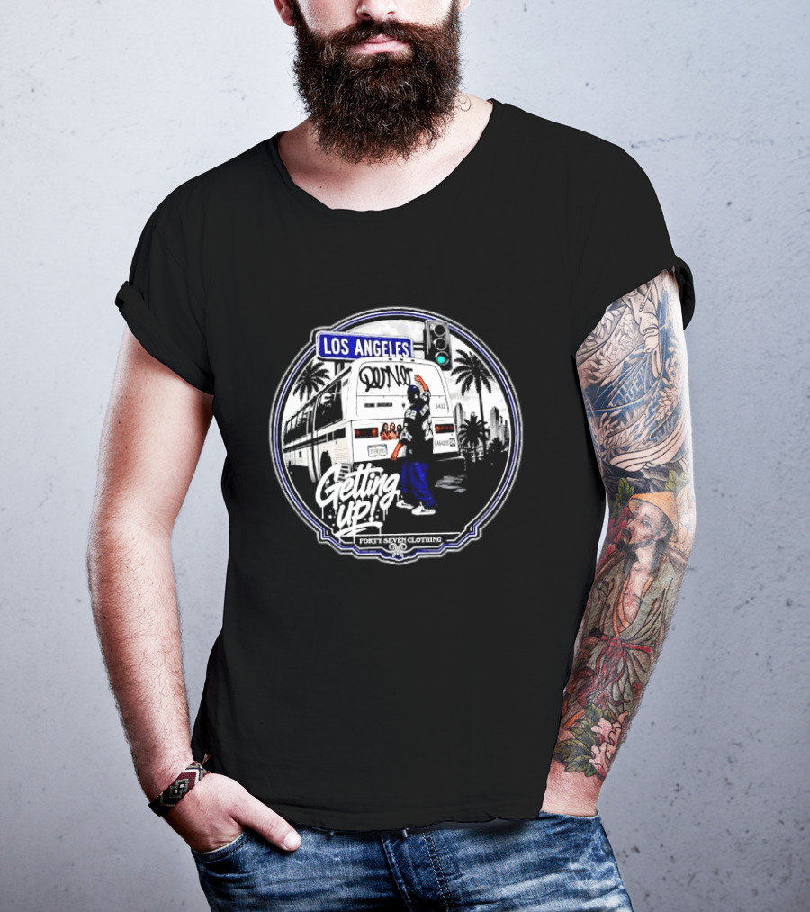Los Angeles Getting Up Graffiti Dallas Cowboys Forty Seven Clothing T-Shirt