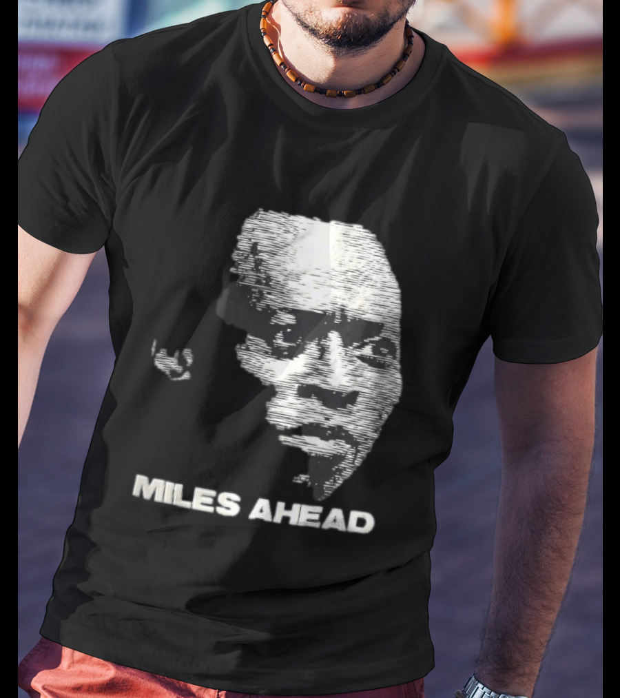 Miles Ahead Face Close Up Horizontal Lines T-Shirt
