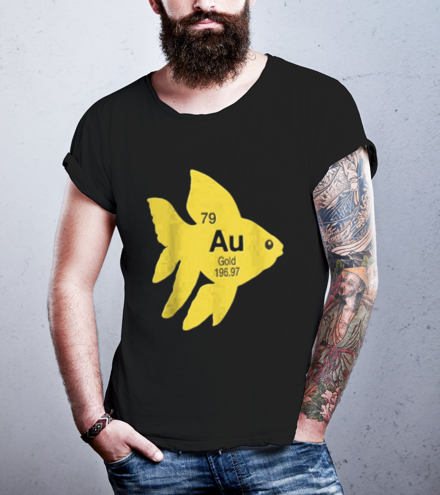 Periodic Table 79 Au Gold Fish Element 196.97 T-Shirt