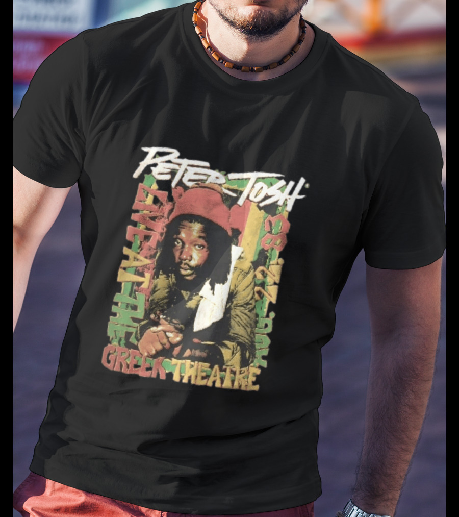 Peter Tosh Live At The Greek Theatre Aug 22 83 Rastafarian Dreadlocked Musician T-Shirt