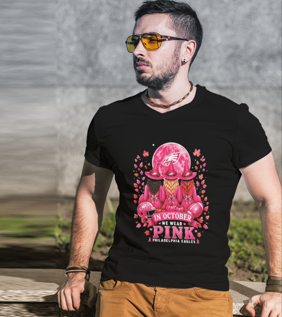 Philadelphia Eagles In October We Wear Pink Witches 2026 T-Shirt