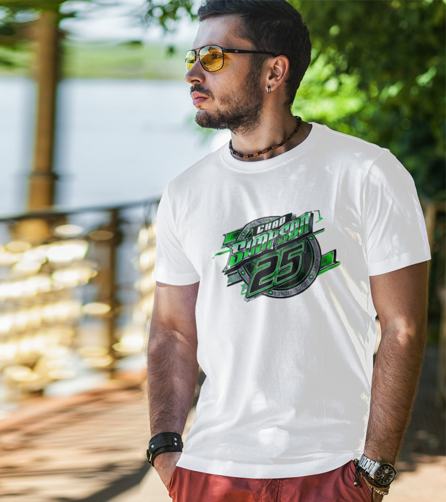 Chad Simpson 25 Deuce Nickel Racing Green Black Christian Series T-Shirt