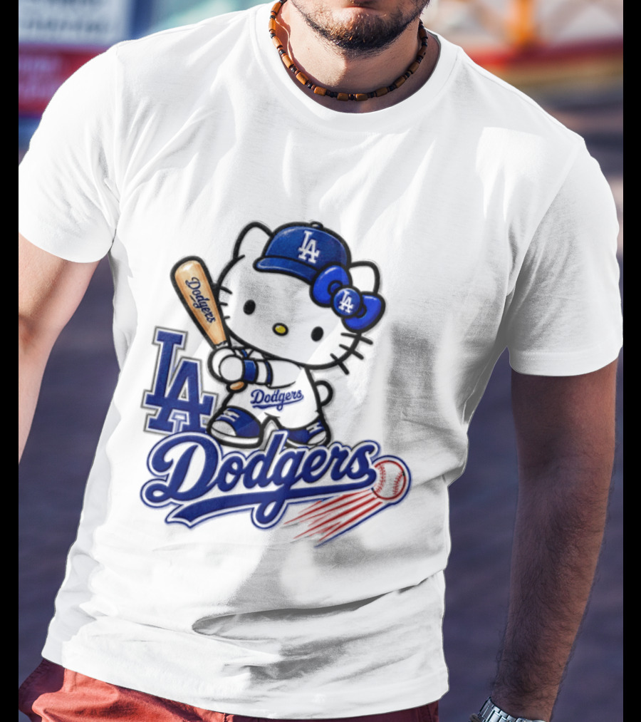 Hello Kitty Los Angeles Dodgers 2026 MLB Baseball Collaboration T-Shirt