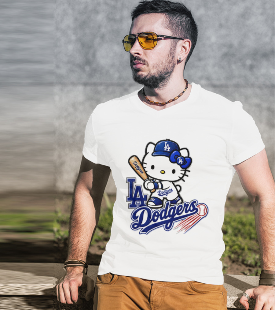 Hello Kitty Los Angeles Dodgers 2026 MLB Baseball Collaboration T-Shirt