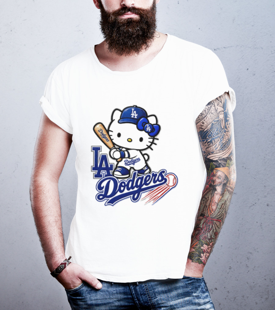 Hello Kitty Los Angeles Dodgers 2026 MLB Baseball Collaboration T-Shirt