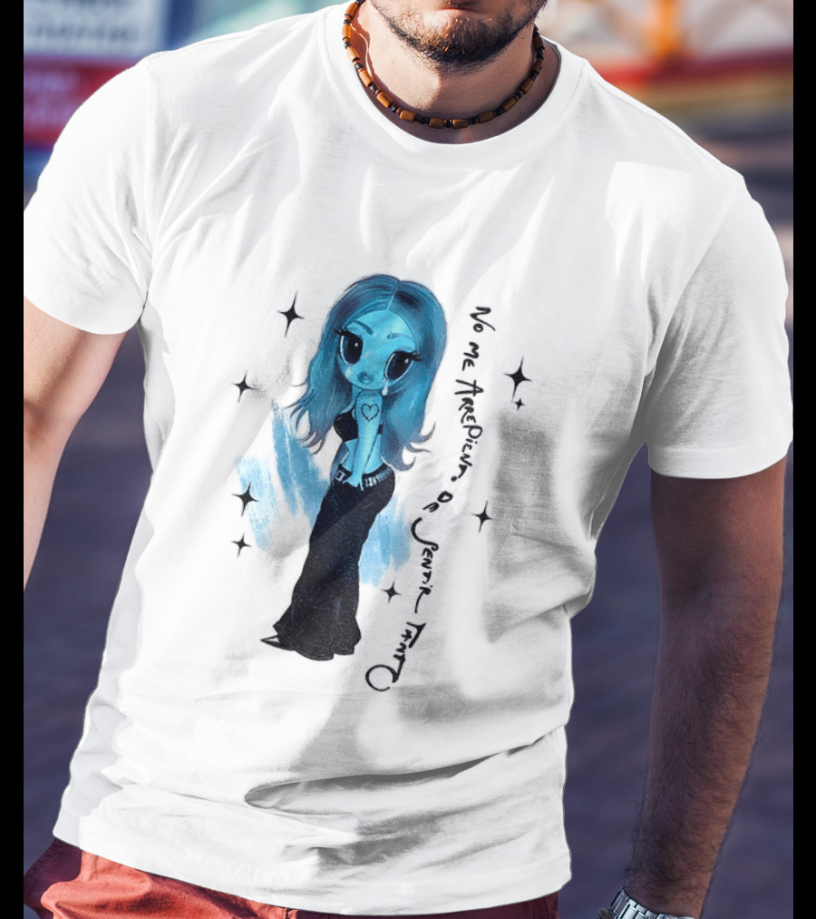 Karol G No Me Arrepiento De Sentir Tanto Blue Cartoon T-Shirt