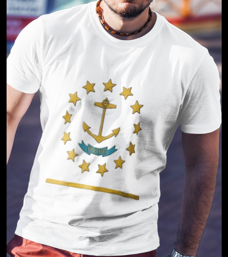 Rhode Island Hope Anchor With Stars T-Shirt