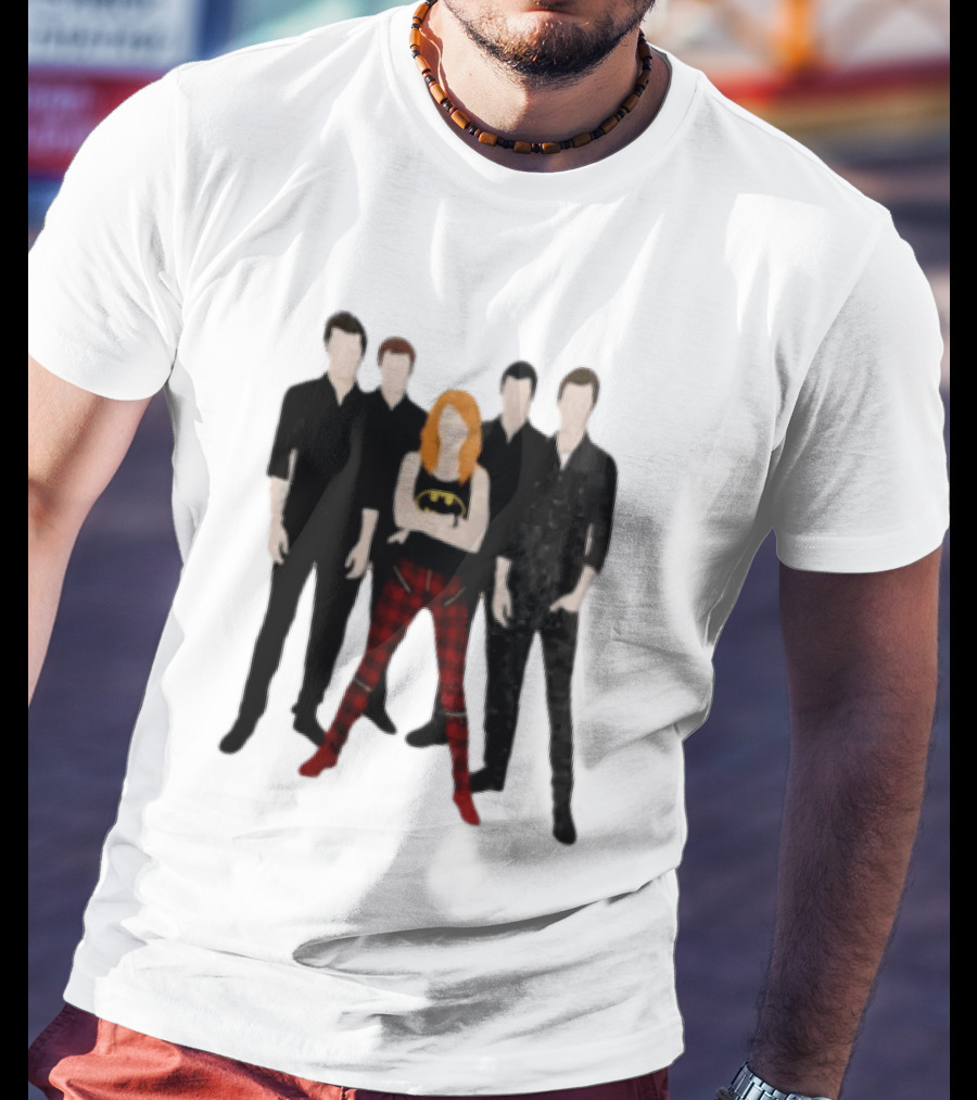 Vector Alternative Rock Band With Bat Symbol And Checkered Pants T-Shirt