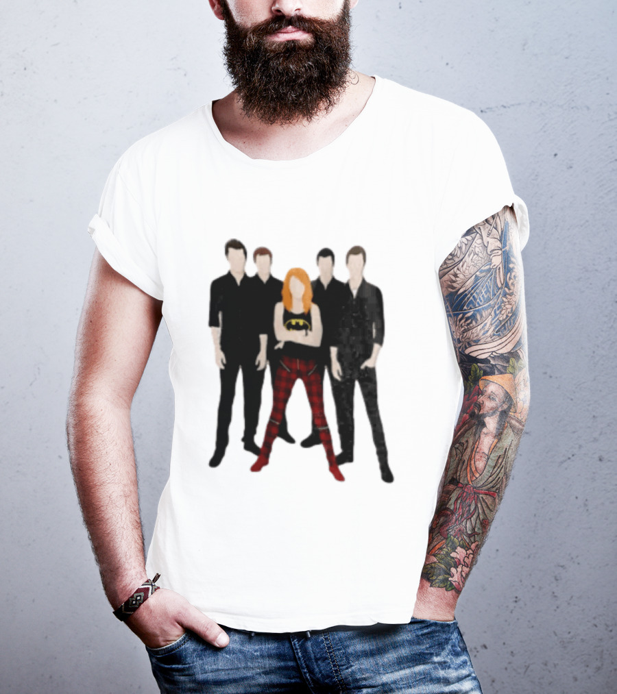 Vector Alternative Rock Band With Bat Symbol And Checkered Pants T-Shirt