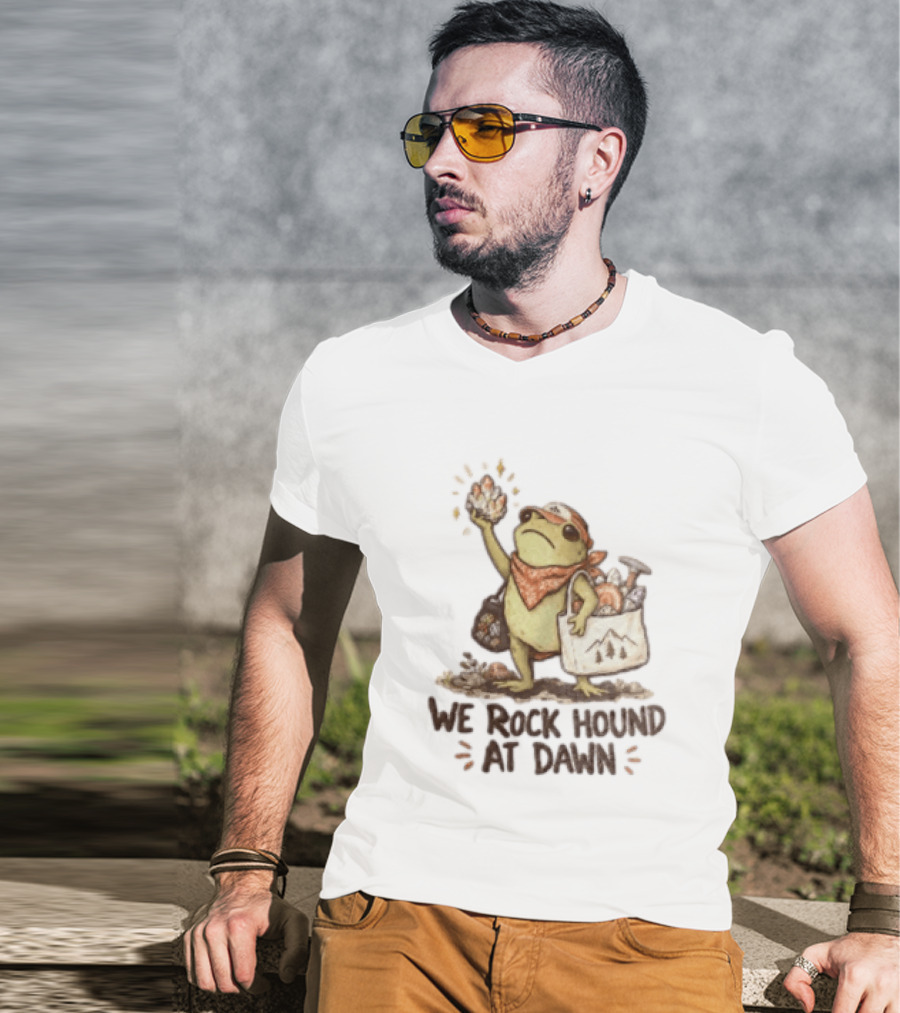 We Rock Hound At Dawn Frog With Crystal Collection Adventure T-Shirt