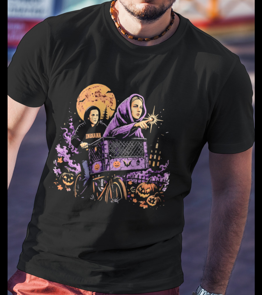 Caitlin Clark Sophie Cunningham Bicycle Halloween Movie Scene T-Shirt