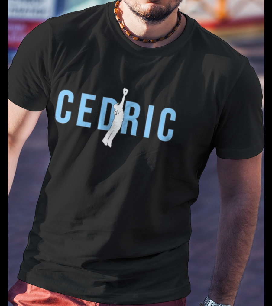 Cedric Baseball Player Jumping Catch T-Shirt