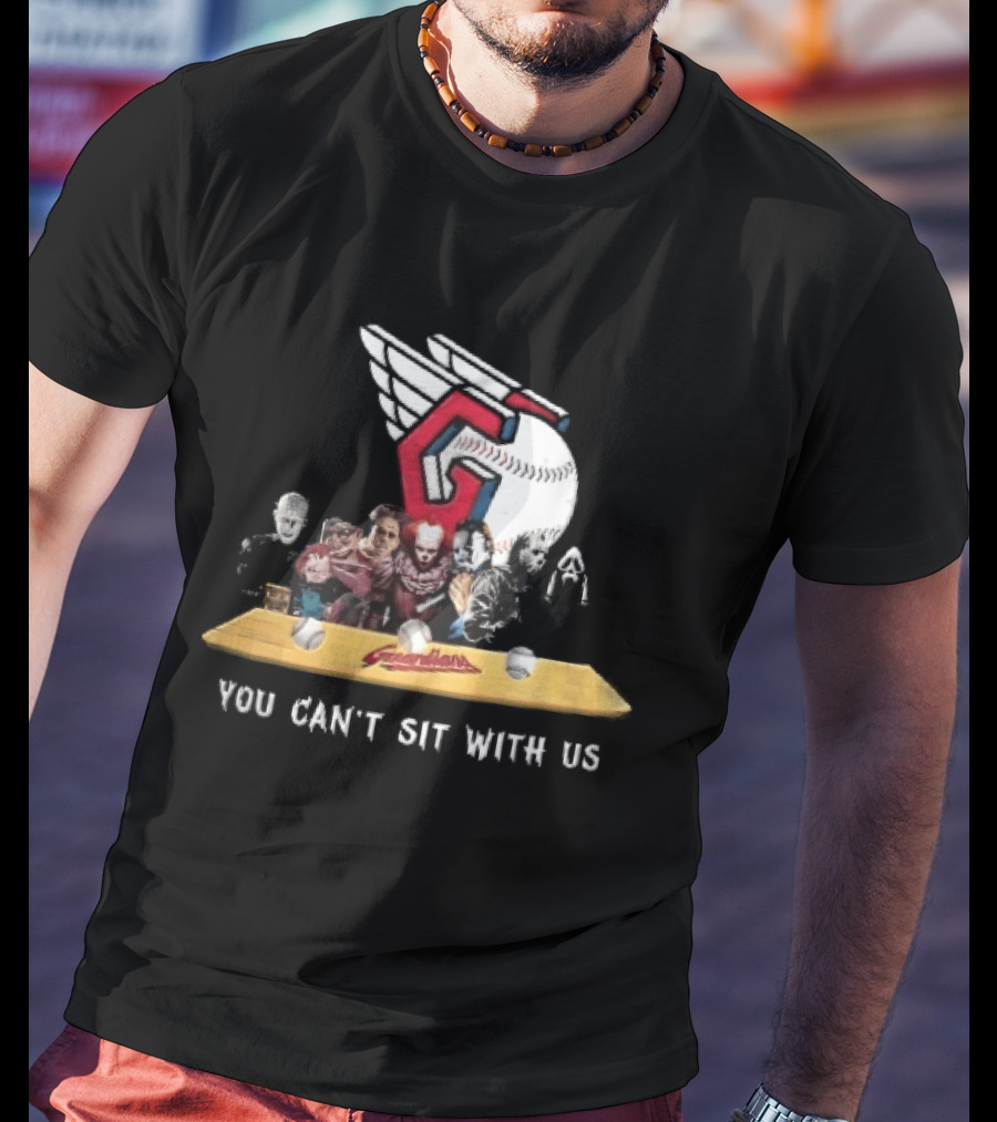 Cleveland Guardians MLB You Can't Sit With Us Horror Characters Baseball T-Shirt
