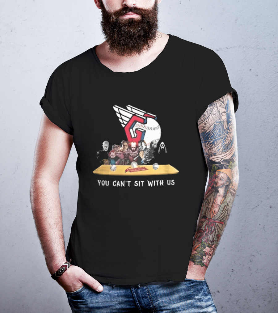 Cleveland Guardians MLB You Can't Sit With Us Horror Characters Baseball T-Shirt