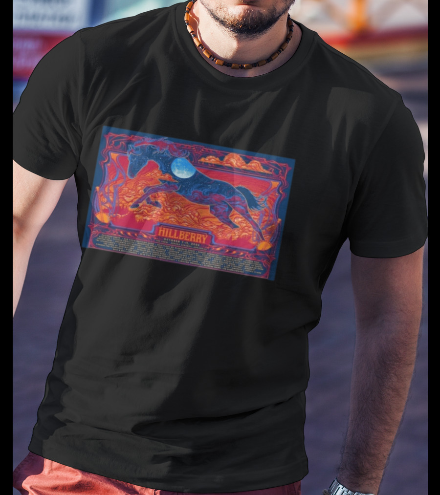 Hillberry October 7 11 2026 Harvest Moon Festival Concert Majestic Horse Celestial Landscape T-Shirt
