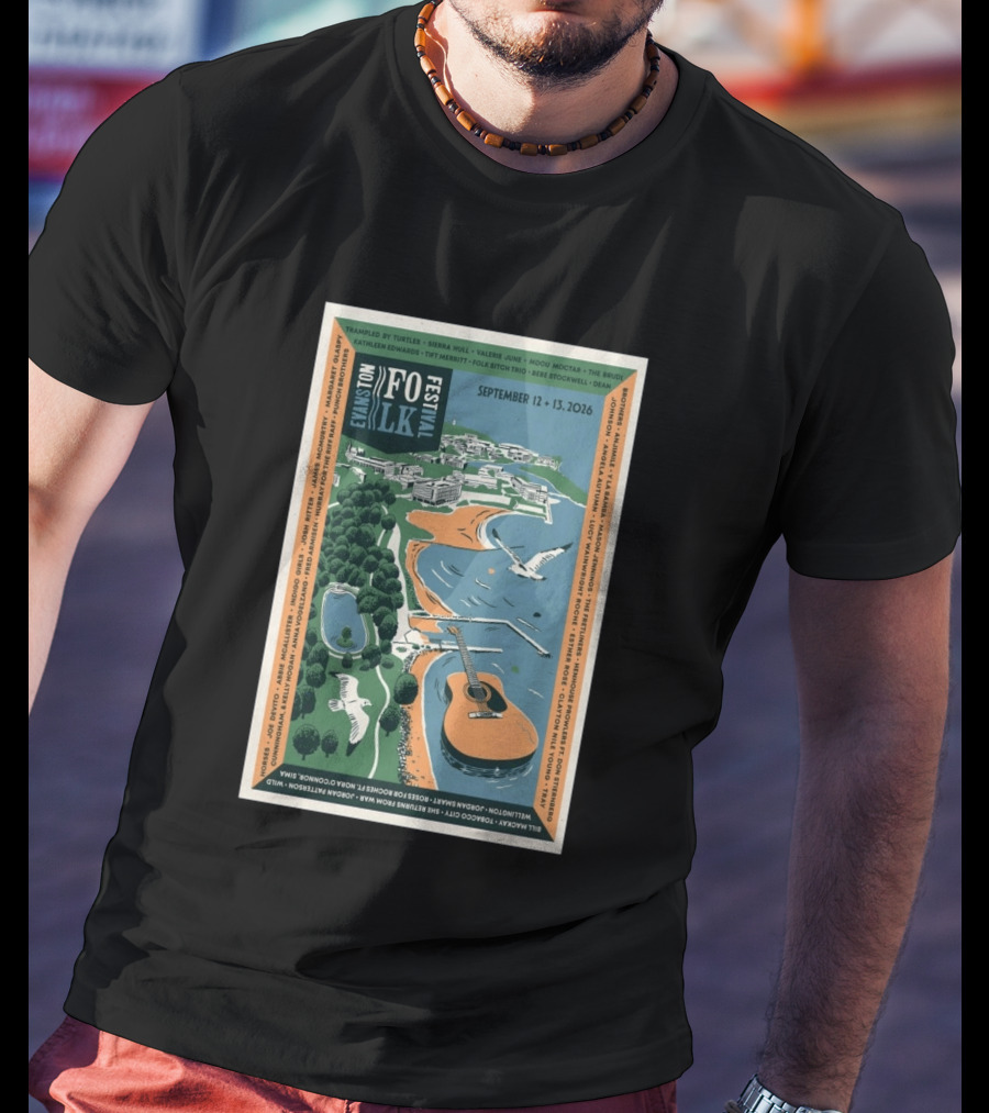 Evans Folk Festival 2026 Concert September 12 13 Trampled By Turtles Valerie June Folk Trio T-Shirt