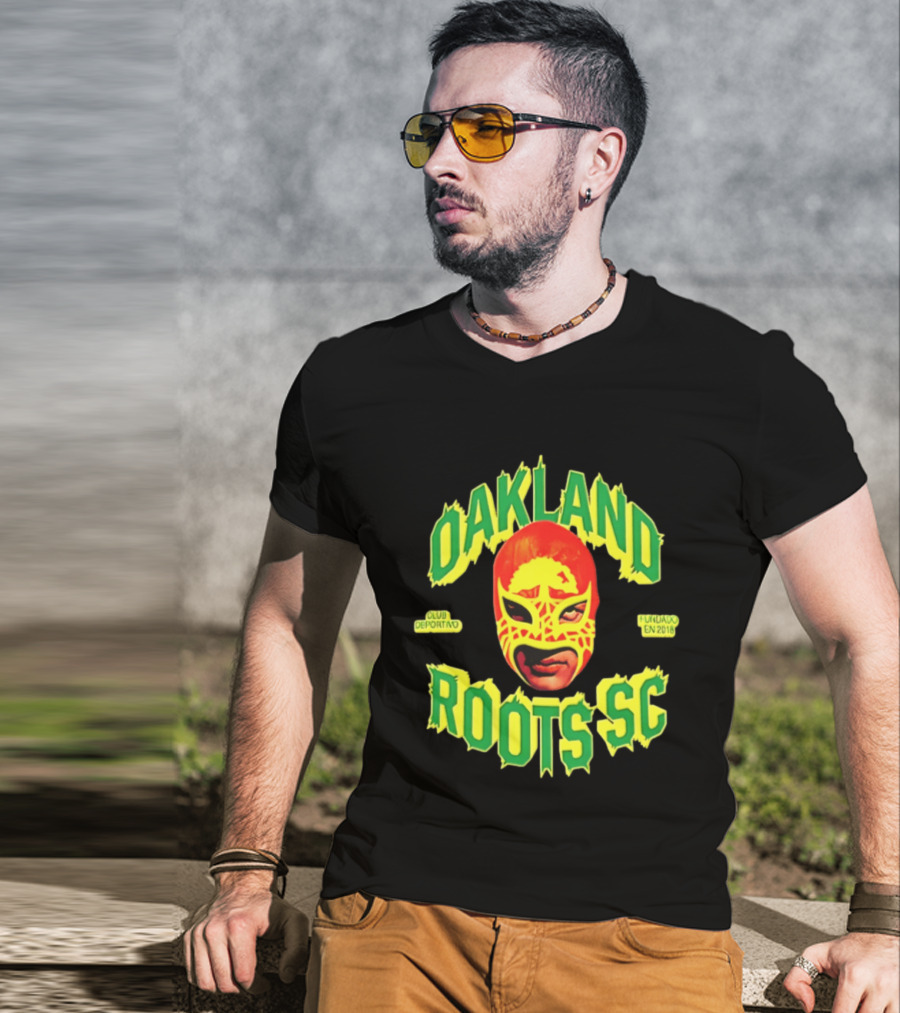 Oakland Roots SC Mucho Punk Máscara Luchador Club Deportivo Fundado En 2018 T-Shirt