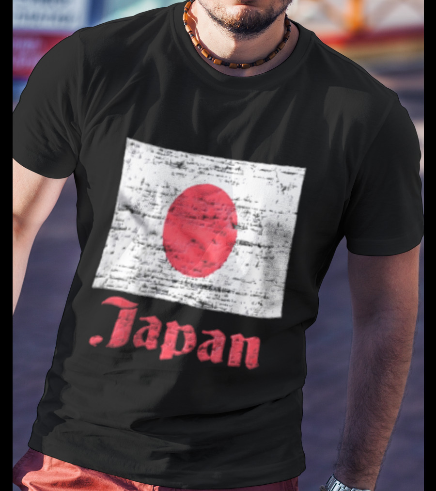 Japan Flag Distressed Style Red Dot Vintage Look T-Shirt