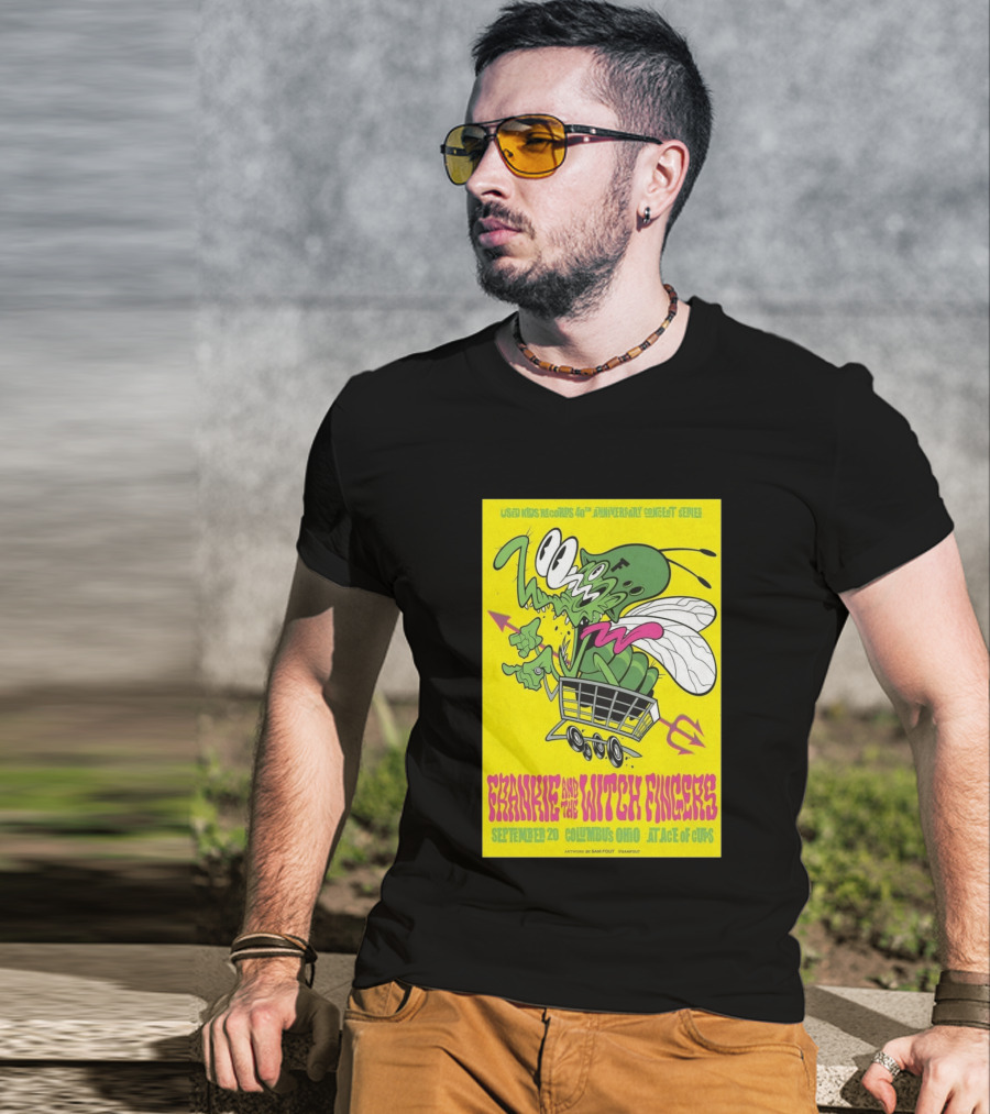 Used Kids Records 40th Anniversary Concert Series Frankie And The Witch Fingers September 20 Columbus Ohio At Ace Of Cups Artwork By Sam Fout T-Shirt