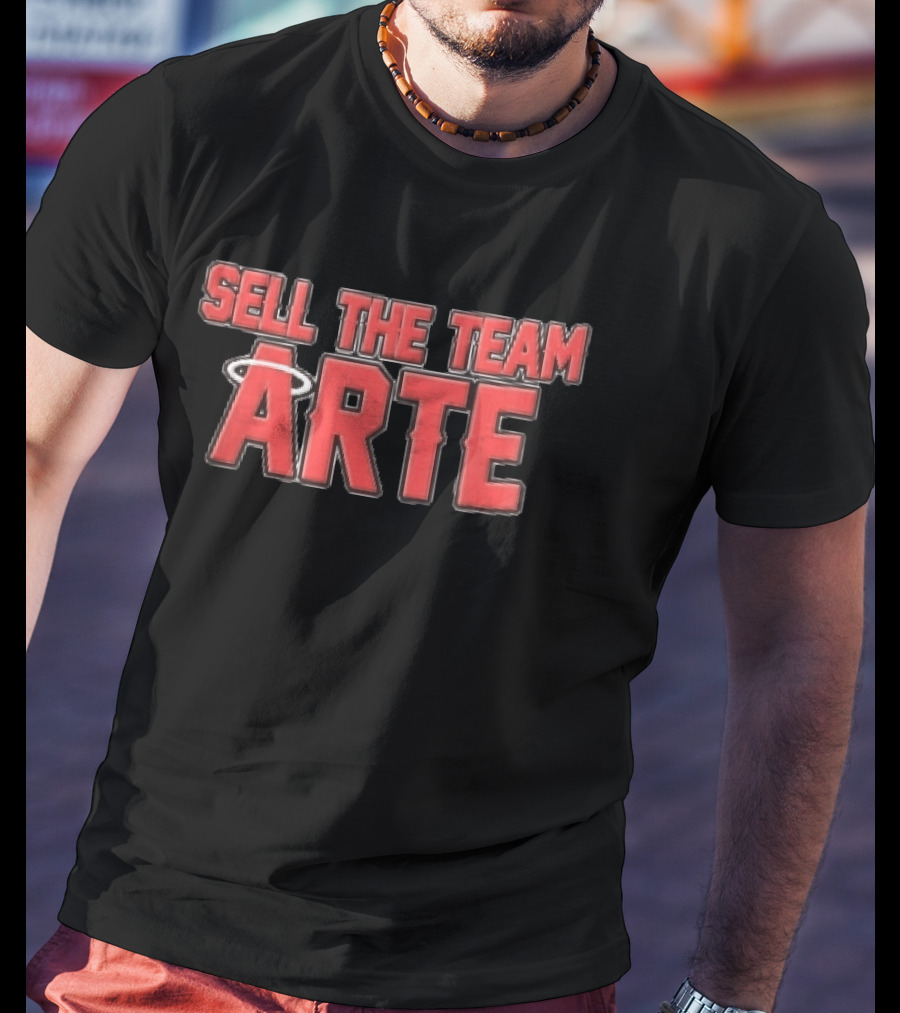 Sell The Team Arte Los Angeles Angels MLB Red Block Halo T-Shirt