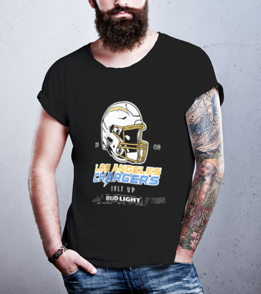Los Angeles Chargers Bolt Up Bud Light Football 1960 T-Shirt